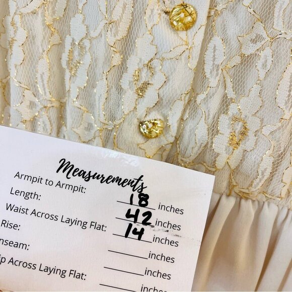 Missy First Vintage Cream Dress with Gold Accents and Cape Jacket - Picture 10 of 10